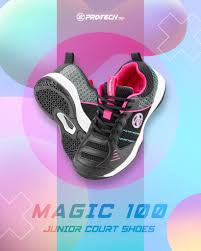 (CLEARANCE) PROTECH MAGIC 100 JUNIOR BADMINTON SHOES (BLACK)