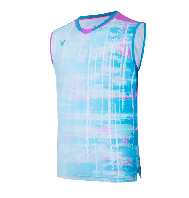Victor X LZJ tournament badminton sleeveless shirt (T-45003 M) (light blue)