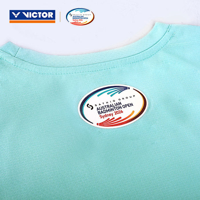 VICTOR 2026 AUSTRALIAN OPEN COMMEMORATIVE KNITTED T-SHIRT UNISEX (T-2601ABO R) (LIGHT CYAN)