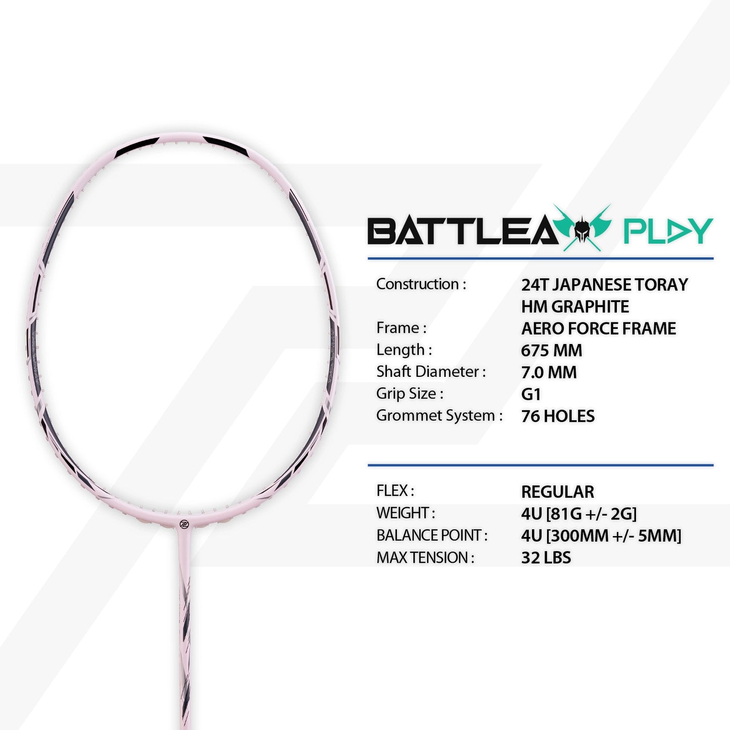 PROTECH BADMINTON RACQUET BATTLEAX PLAY