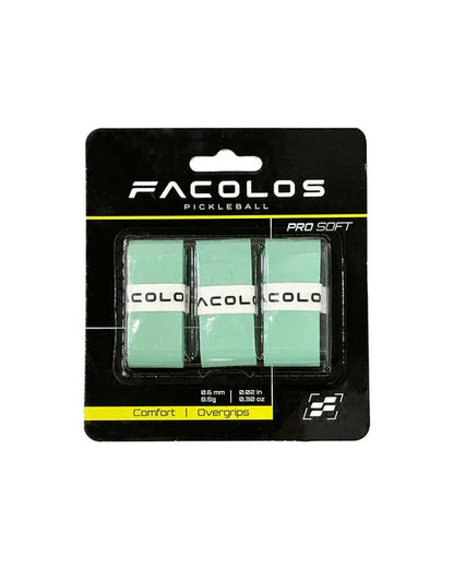 FACOLOS PICKLEBALL PRO OVERGRIPS 3 PACK (BLACK/WHITE/MINT)
