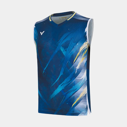 VICTOR LEE ZII JIA'S EXCLUSIVE TOURNAMENT KNITTED SLEEVELESS T-SHIRT (T-60005 B) (ROYAL BLUE)