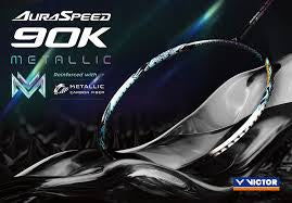 VICTOR AURASPEED 90K METALLIC R BADMINTON RACQUET (ARS-90K METALLIC/R) 3U/4U [UNSTRUNG]