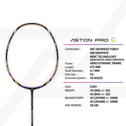 PROTECH BADMINTON RACQUET ASTON PRO 4U