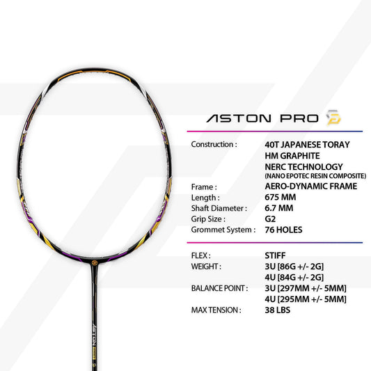 PROTECH BADMINTON RACQUET ASTON PRO 4U