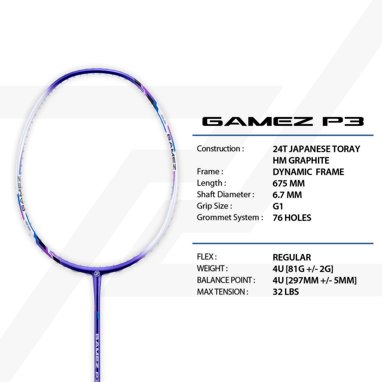 PROTECH BADMINTON RACQUET GAMEZ SERIES