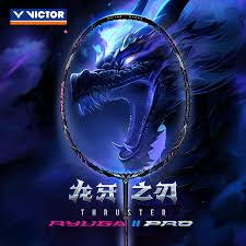 VICTOR THRUSTER RYUGA II PRO BADMINTON RACQUET (BLACK/PURPLE) (TK-RYUGA II PRO/B) 3U/4U [UNSTRUNG]