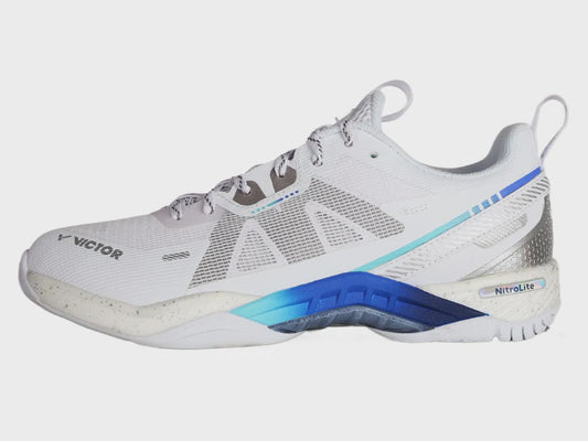 VICTOR S82IIINITROLITE (AF) BADMINTON SHOES (BRIGHT WHITE/PALACE BLUE)
