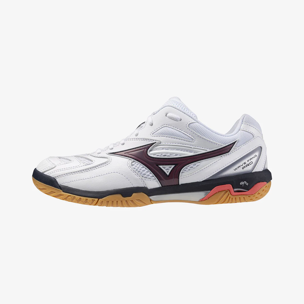 Mizuno Wave Fang Pro 71GA210085 badminton shoes (white/baritone blue/calypso coral)