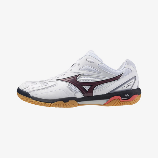 MIZUNO WAVE FANG PRO 71GA210085 BADMINTON SHOES (WHITE/BARITONE BLUE/CALYPSO CORAL)