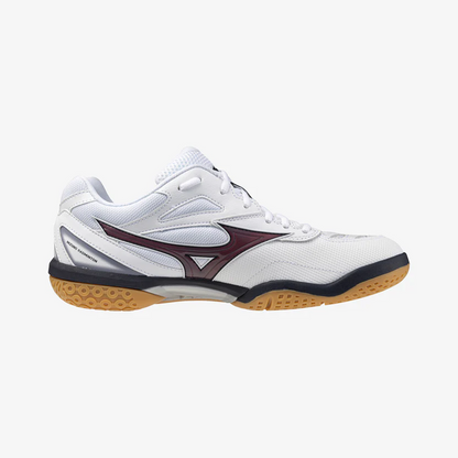 Mizuno Wave Fang Pro 71GA210085 badminton shoes (white/baritone blue/calypso coral)