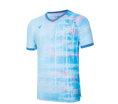 VICTOR X LZJ TOURNAMENT BADMINTON SHIRT (T-45002 M) (LIGHT BLUE)