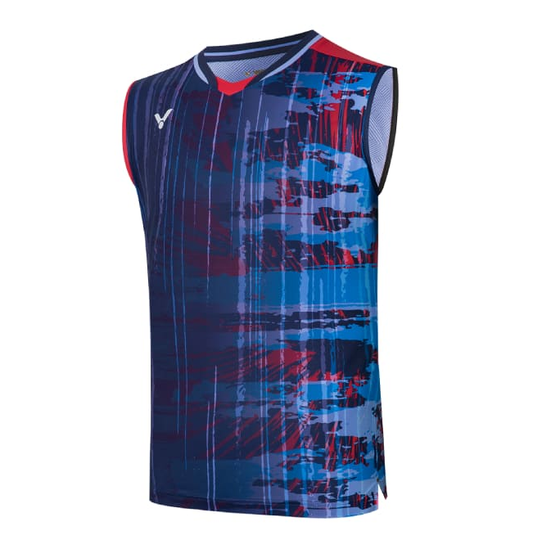 VICTOR X LZJ TOURNAMENT BADMINTON SLEEVELESS SHIRT (T-45003 B) (NAVY BLUE)