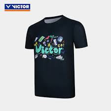 VICTOR BADMINTON SPORT TRAINING T-SHIRT UNISEX (T-50032 C) BLACK