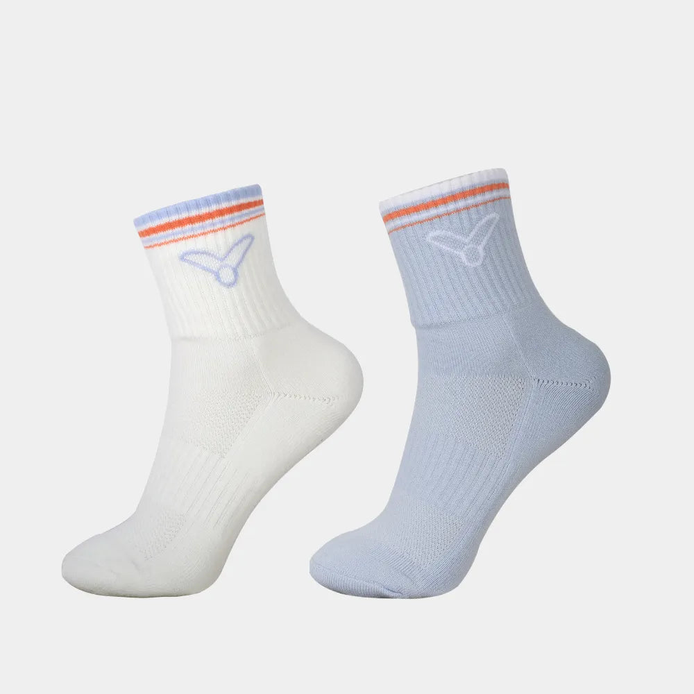 Victor X Huang Ya Qiong Collection 2.0 Socks (Mid-Calf) SK610HYQ A/M (Bright White/Dawn Blue)