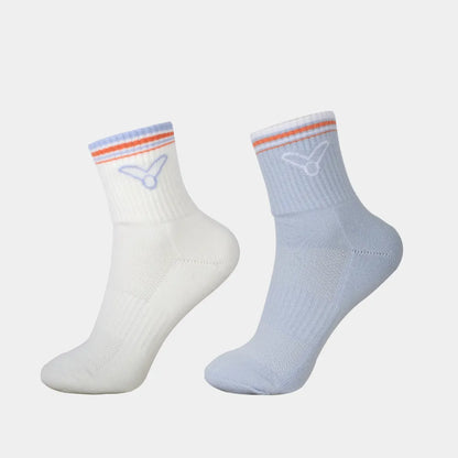 Victor X Huang Ya Qiong Collection 2.0 Socks (Mid-Calf) SK610HYQ A/M (Bright White/Dawn Blue)
