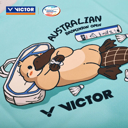 VICTOR 2026 AUSTRALIAN OPEN COMMEMORATIVE KNITTED T-SHIRT UNISEX (T-2601ABO R) (LIGHT CYAN)