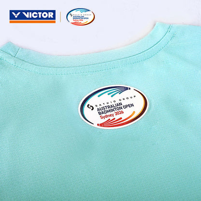 VICTOR 2026 AUSTRALIAN OPEN COMMEMORATIVE KNITTED T-SHIRT UNISEX (T-2601ABO R) (LIGHT CYAN)