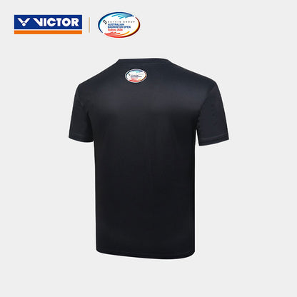 VICTOR 2026 AUSTRALIAN OPEN COMMEMORATIVE KNITTED T-SHIRT UNISEX (T-2601ABO C) (BLACK)