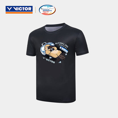 VICTOR 2026 AUSTRALIAN OPEN COMMEMORATIVE KNITTED T-SHIRT UNISEX (T-2601ABO C) (BLACK)