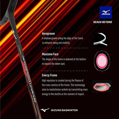 Mizuno Acrospeed 1 Focus 4U/G6 (black/red) badminton racquet [unstrung]