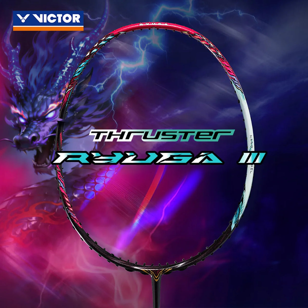 Victor Thruster Ryuga III (Armor Black) (TK-RYUGA III/CQ) Badminton Racquet [Unstrung]