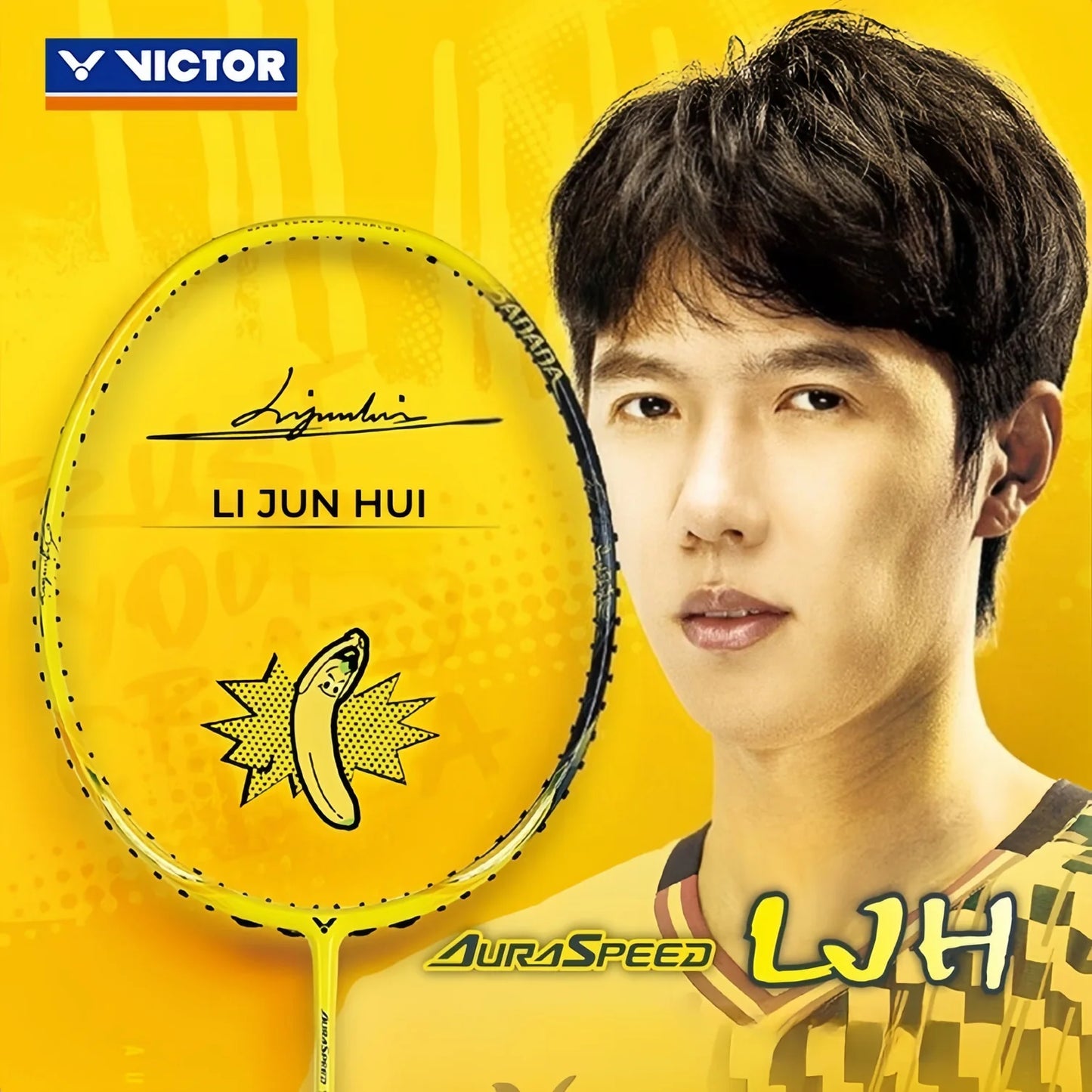 VICTOR AURASPEED LJH BANANA (LI JUN HUI EDITION) 5U/G6 BADMINTON RACQUET (ARS-LJH/E) [UNSTRUNG]