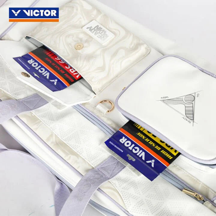 VICTOR RECTANGULAR RACQUET BAG (6PCS) BR5643 AT WHITE/WHITE/LAVENDER FOG