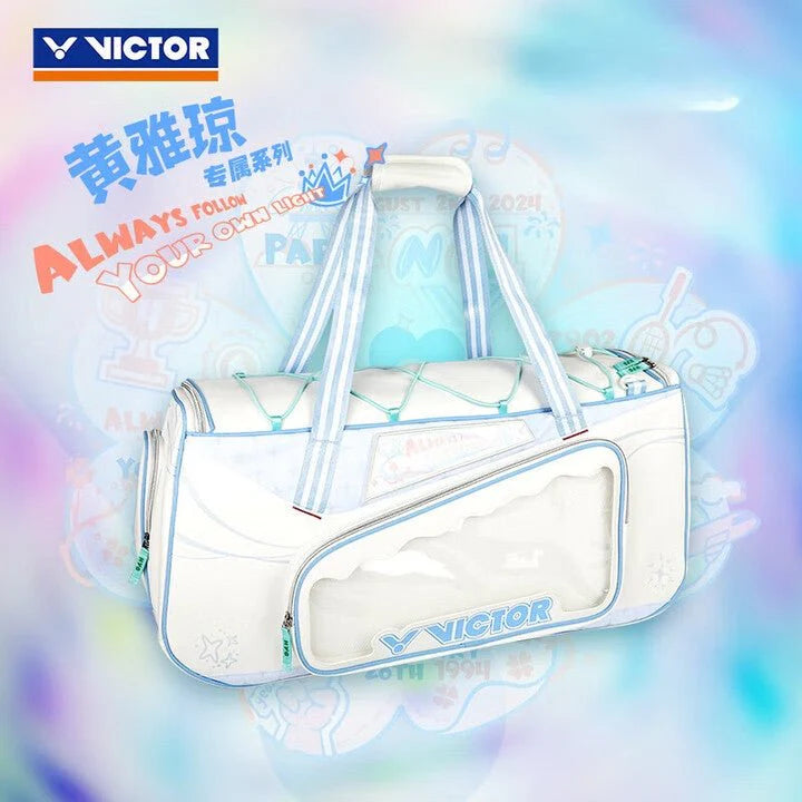 VICTOR X HYQ RECTANGULAR RACQUET BAG (6 PCS) BR5658HYQ - WHITE/BLUE