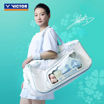 VICTOR X HYQ RECTANGULAR RACQUET BAG (6 PCS) BR5658HYQ - WHITE/BLUE